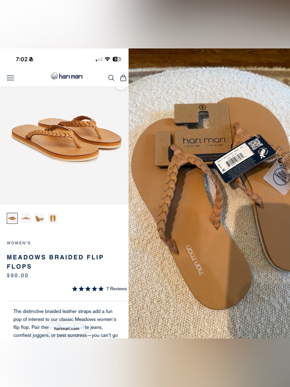 Hari Mari Meadows Braided Tan Women's Flip Flops